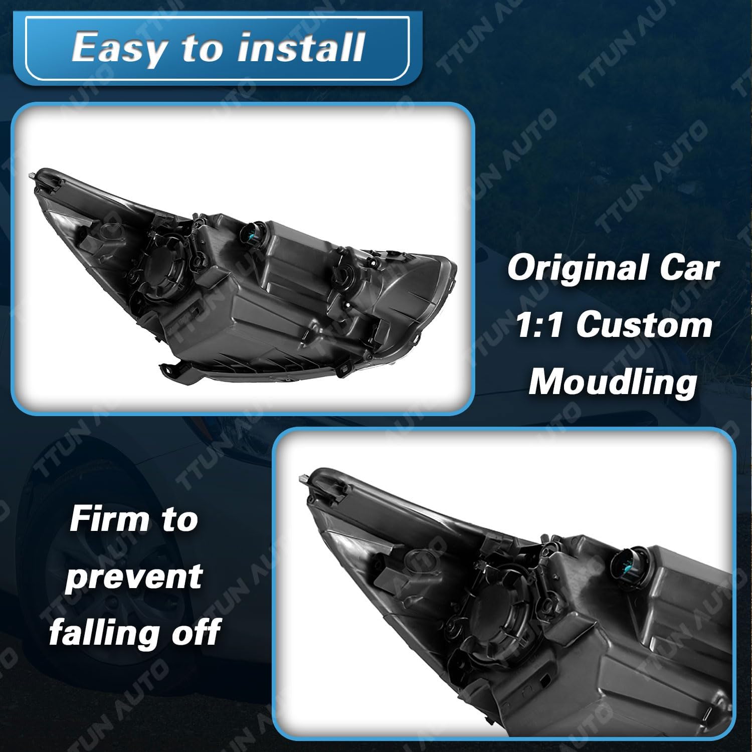 Compatible with 2015-2017 Hyundai Accent Headlights with Halogen Bulbs 921021R710(Passenger Side)