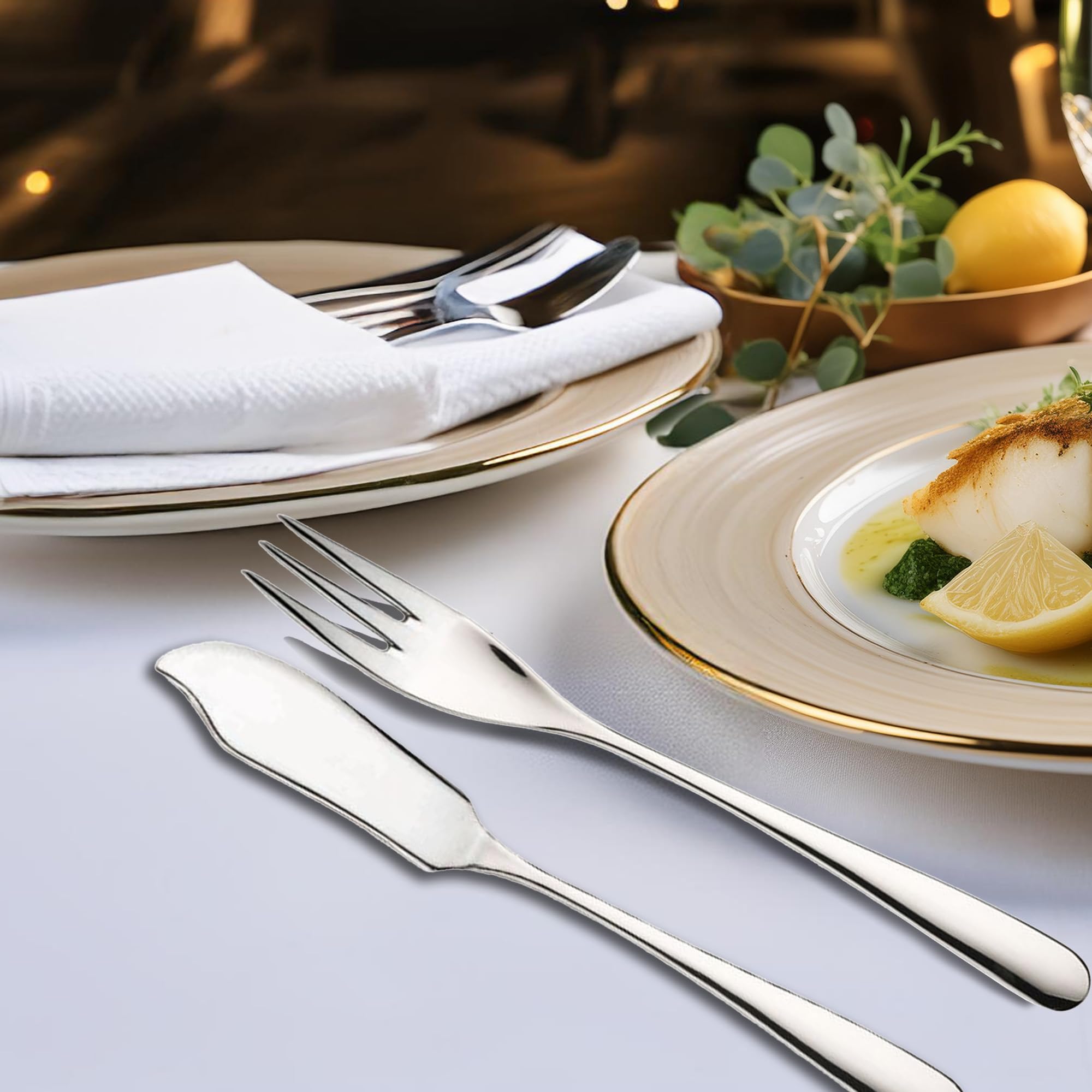 Sicignano Set 12 Coltelli da Pesce Swing in Acciaio Inox 19,8 cm, Fornitura Professionale per Hotel, Catering e Ristoranti, Stile Raffinato