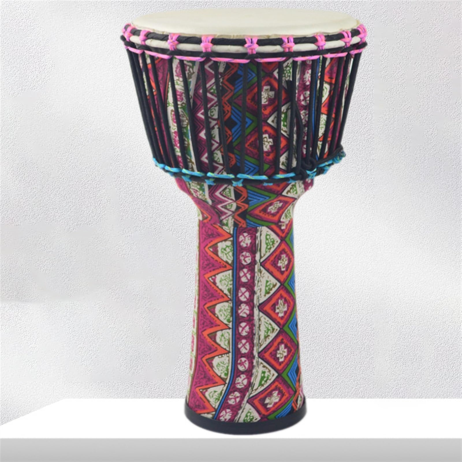 Profesjonalny Djembe 8,5-calowy, Lekki Tamburyn Z Owczej Skóry Z PVC, Regulowany Tamburyn Dla Dorosłych, Bęben Afrykański (Color : A)