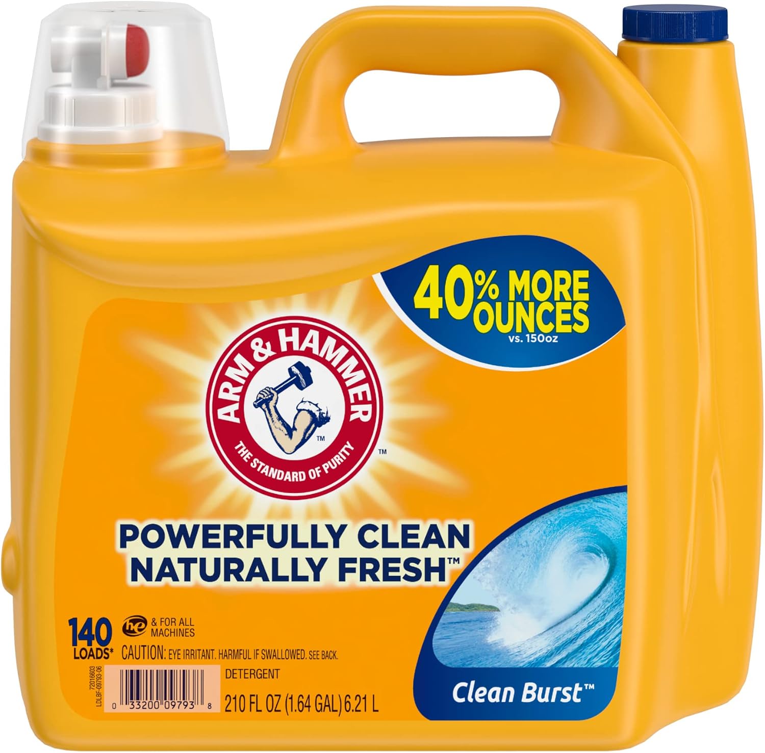 ARM & HAMMER Clean Burst, 140 Loads Liquid Laundry Detergent, 210 Fl oz