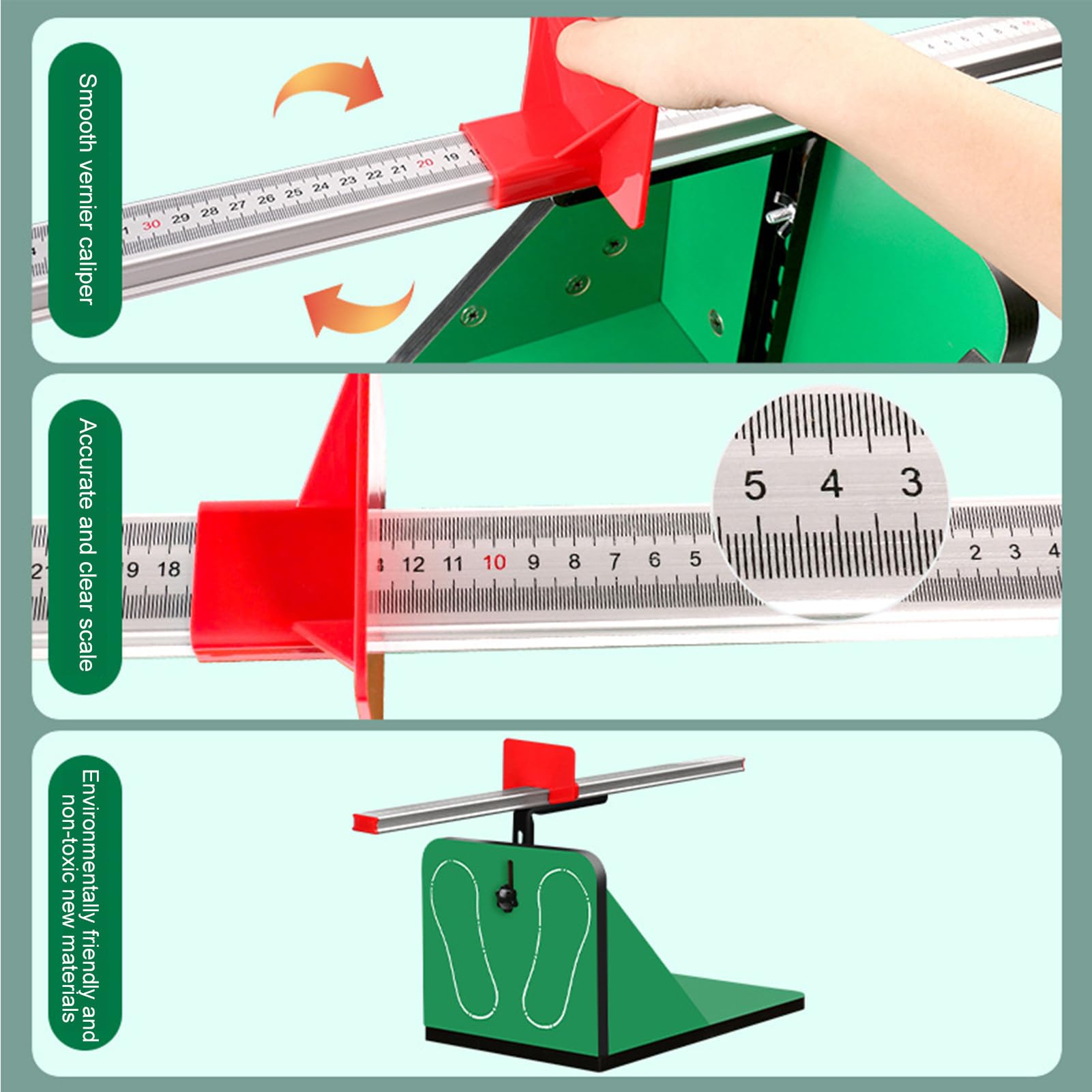 Sit and Reach Testing Box - Portable Ligament Tester, Flexibility Assessment Tool with Scale, Adjustable Lifting Bar, Sturdy Measuring Tool, Glides Smoothly, Portable For Adults, Children, Kids