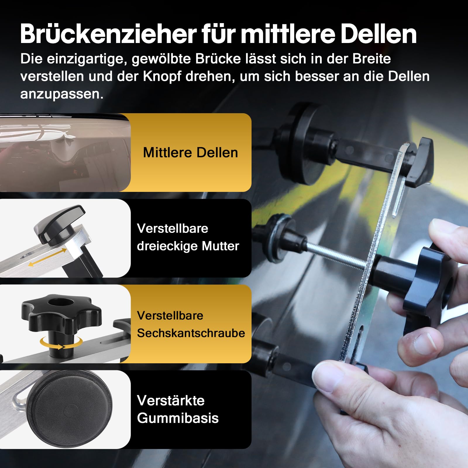 Kaltkleber Dellen Reparaturset Auto, Muss Nicht Erhitzt Werden Kaltkleber PDR Ausbeulwerkzeug Set lackfrei Dent Repair Kit Auto Reparatur Set 100% lackschonend für kleine & große Dellen,Hagelschäden