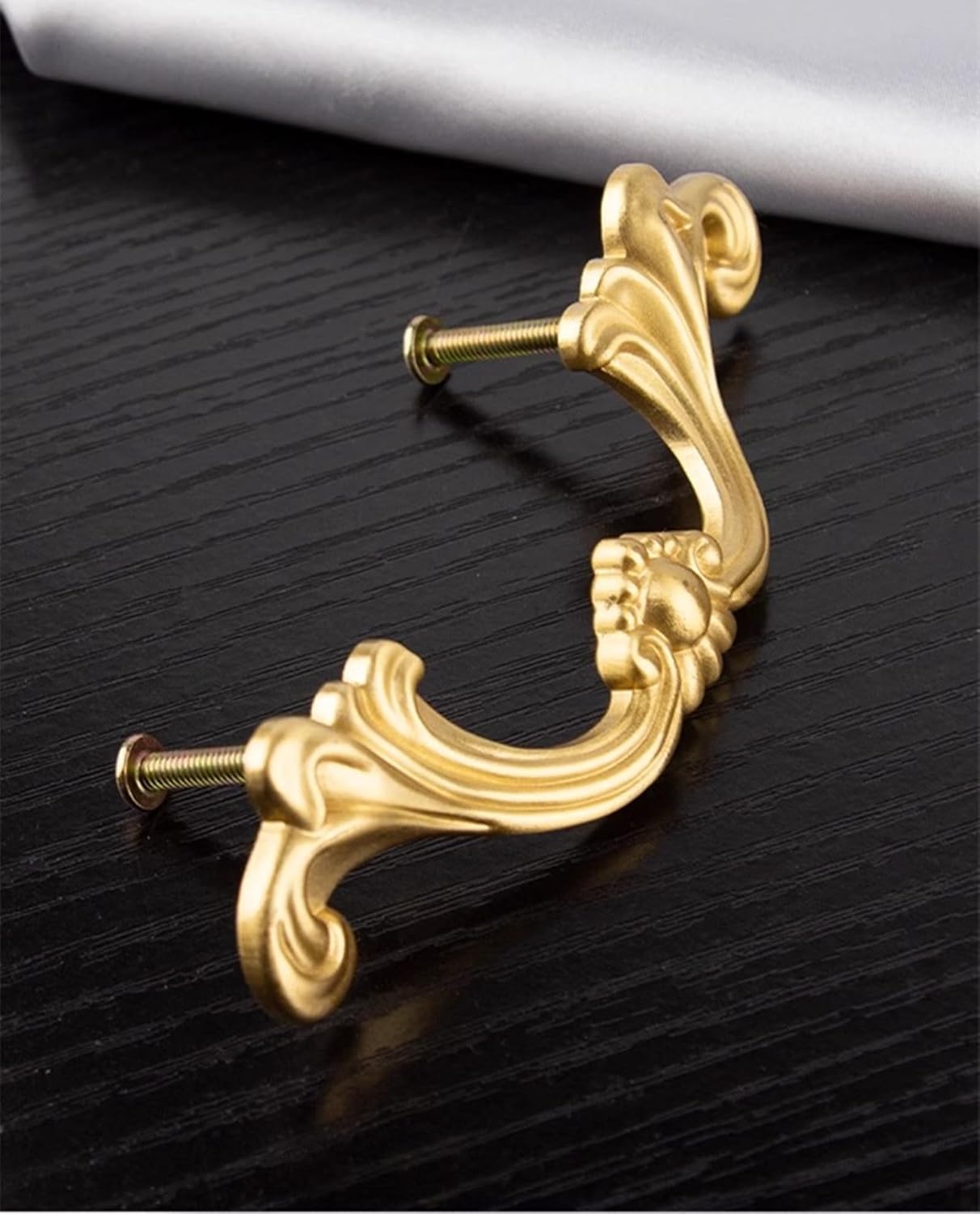 LBFEEL 2.5" Vintage Gold Cabinet Pull Handle Brushed Brass Drawer Pull Handle Antique Dresser Knob Hardware (1, 2.5" Hole Centers)