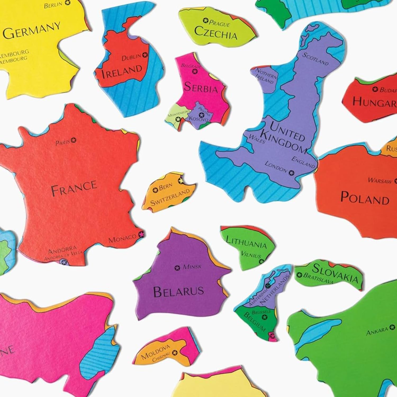 GeoToys GeoPuzzle, Europe Jigsaw Puzzles, 58 Pc Geography Game & Map Puzzle, Educational Games & Kids Learning Activities, Puzzle Gifts for Children Ages 6-9, Fun Learning Toys for Kids