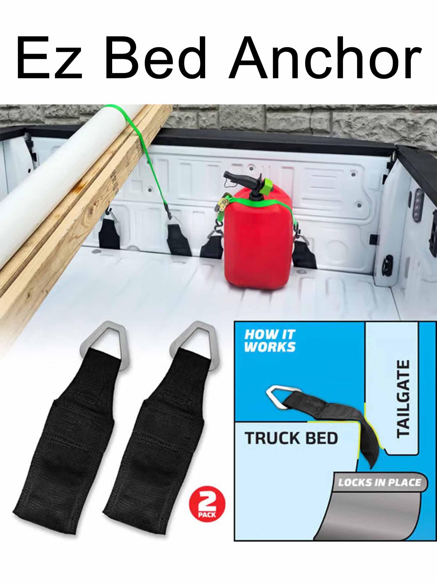 Ez Bed Anchor Bed Buddy Truck Tool, , Removable Retract Anchor Buddy
