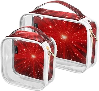 2Pcs Christmas Xmas Cosmetic Bags,Clear Makeu...