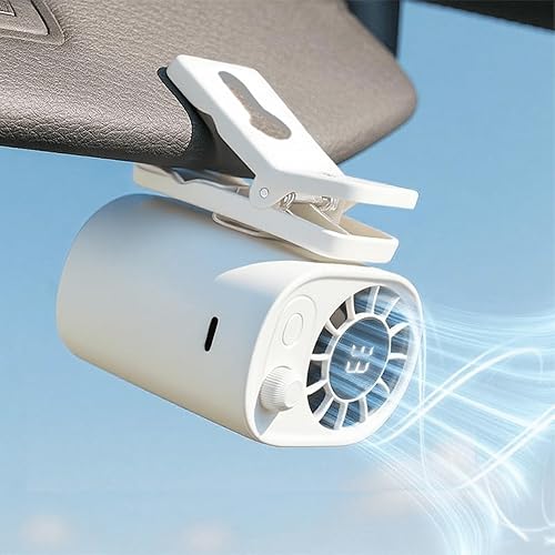 Ventilador de clip para automóvil con pantalla LED, 100 velocidades ajustables, USB-C recargable, ventiladores de clip de rotación de 360 para