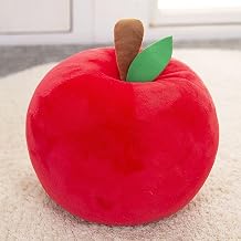 Simulation Apple Plush Pillow Chair Cushion,Cute Decorative Apple Shaped Throw Pillow for Office Chair, Sofa, Home Decor,5 inch Adorable Soft Floor Pillow for Bedroom Living Room-Red