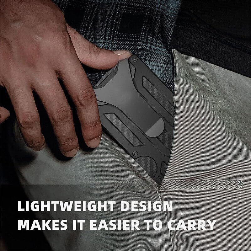 Generic Wallet for Men Tactical Wallet Aluminum Money Clip RFID Blocking Card Holder Slim Minimalist Metal Wallet (Blue)3