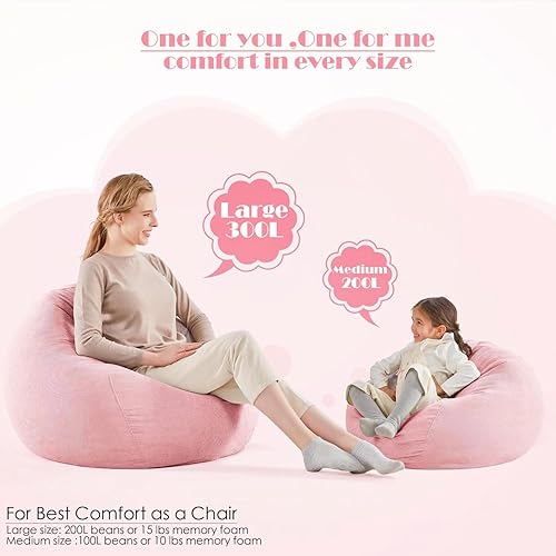 Miniatura 158 de Nobildonna - Funda para silla de puf (relleno sin relleno) de nido de pájaro para niños y adultos. Puf extra grande para almacenamiento de animales