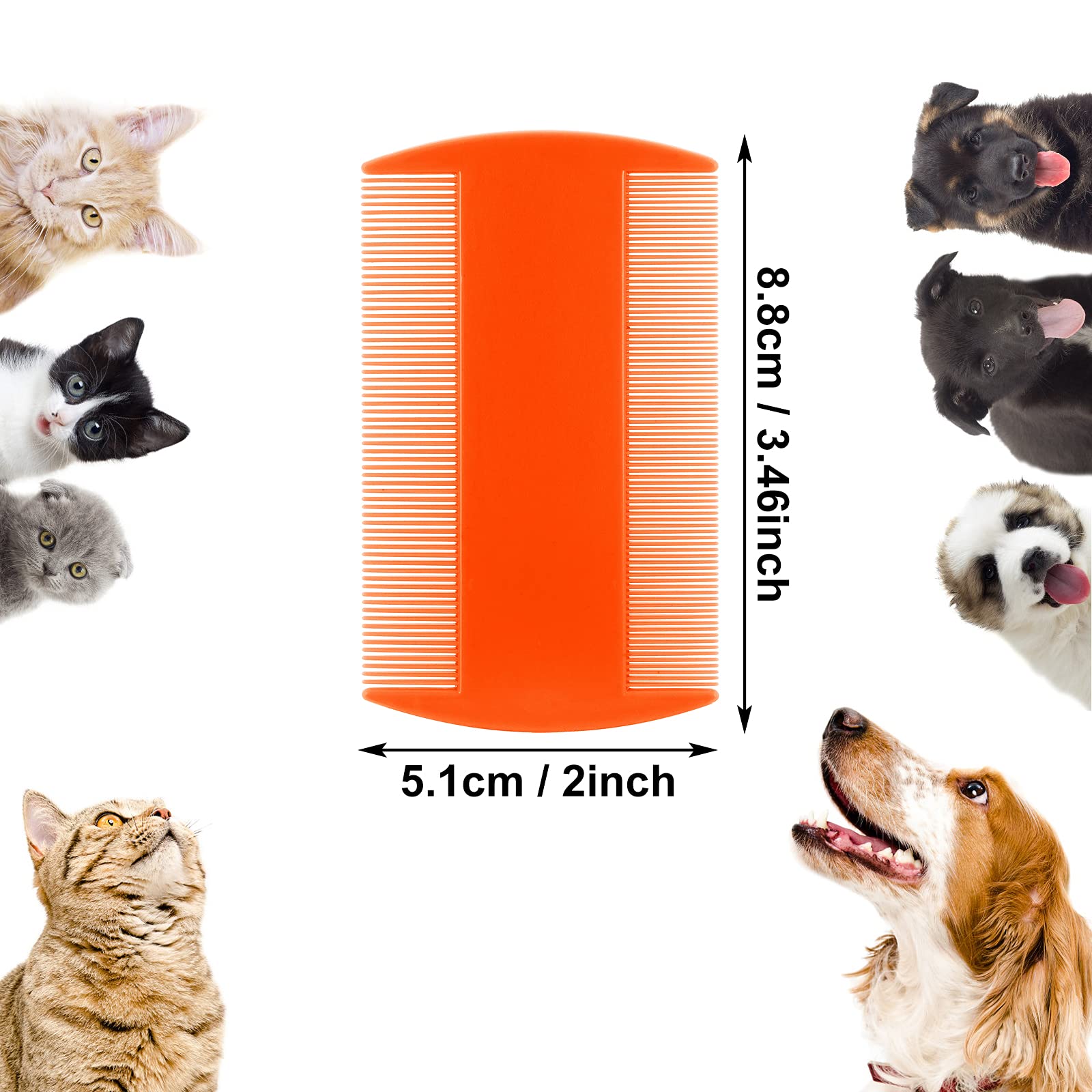 Molain Lot de 12 peignes anti-puces double face pour chien et chat