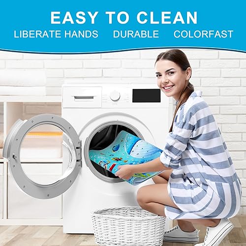 Miniatura 5 de XIYUNTE Tapete de baño para bebé, para niños, 40 x 16 pulgadas, extralargo y antideslizante, de caricaturas, para tina o ducha, con ventosas y