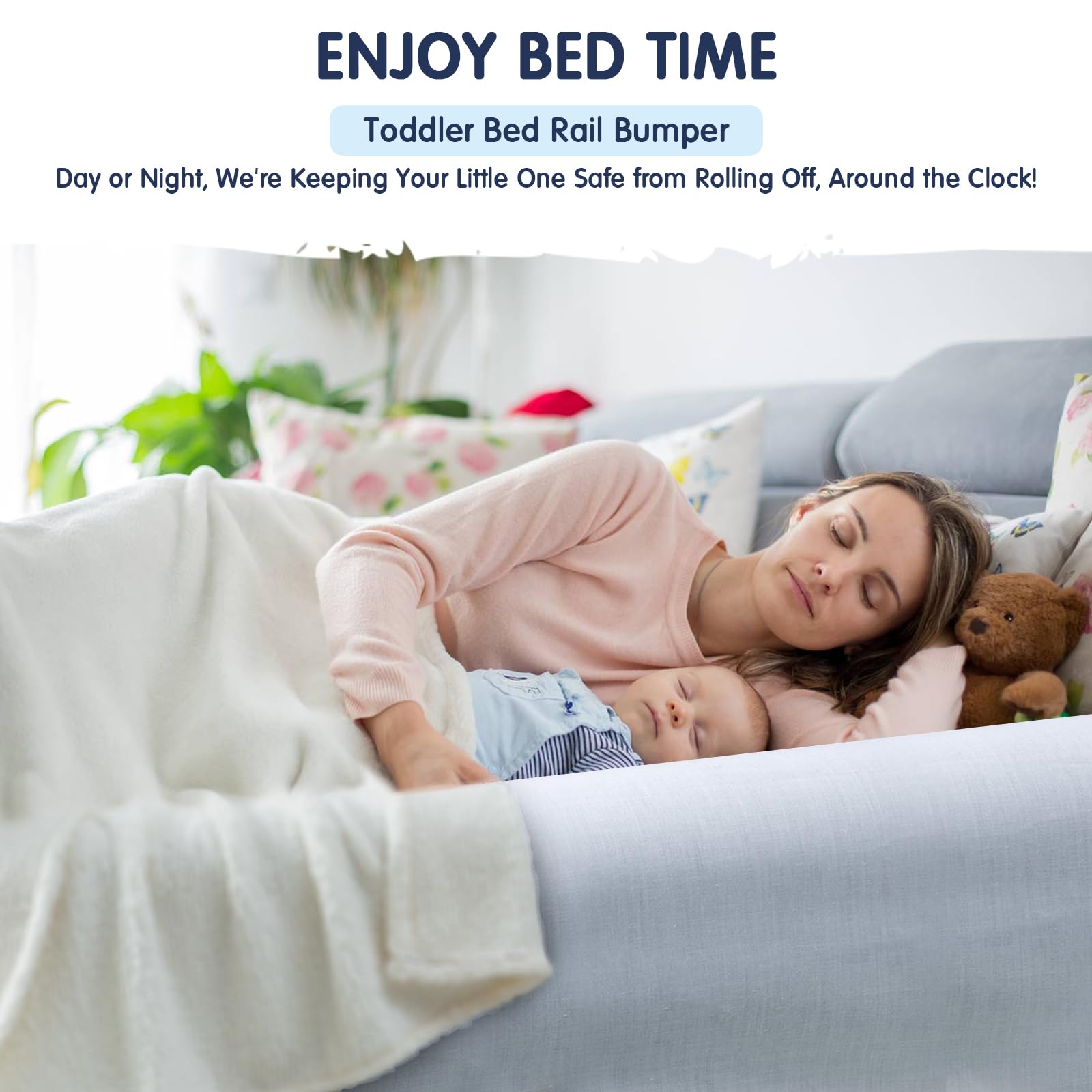 LIROPAU 2-Pack Barriera di Sicurezza per Letto Bambino, Barriere da Letto Gonfiabili per Bambini, Sponda Barriera Letto Bambini, Paracolpi Lettino per Letti Singoli, Matrimoniali, Queen e King Size