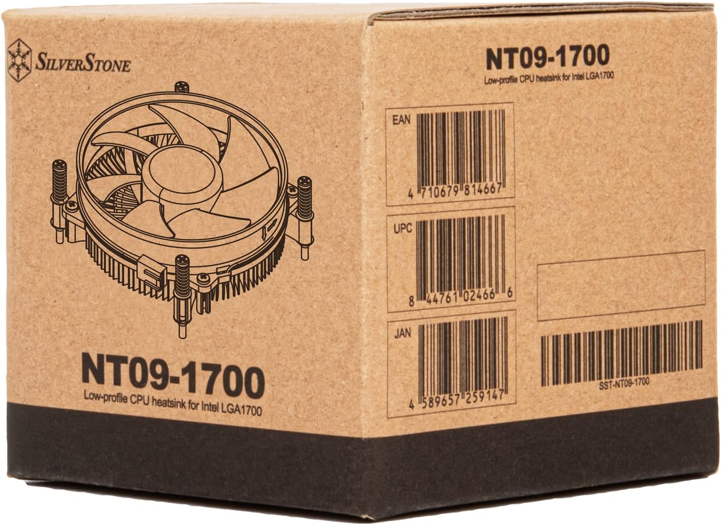 SilverStone Technology NT09-1700 Low-Profile CPU heatsink for Intel LGA1700, SST-NT09-1700