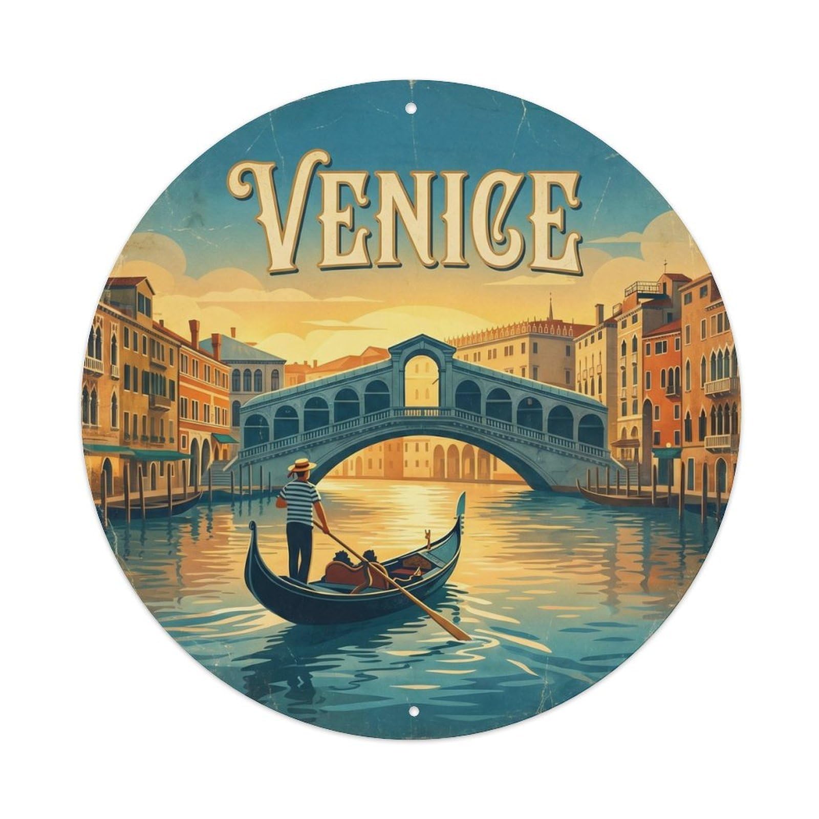 Vintage Venice Italy Landmark City Landmark Travel Metal Tin Sign