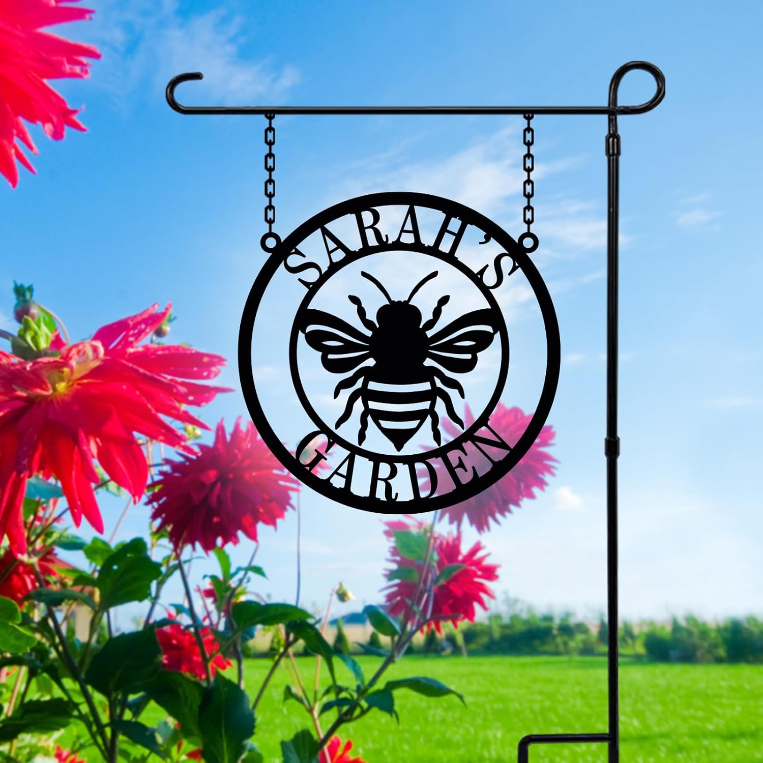 Custom Metal Garden Sign, Personalized Metal Home Garden Sign, Garden Name Signs for Outside grow with love Garden Signs,Grow with love Flowers Garden Yard signs,Gardening Gifts for women,Mother Day Grandma Sister Gifts (butterfly garden)