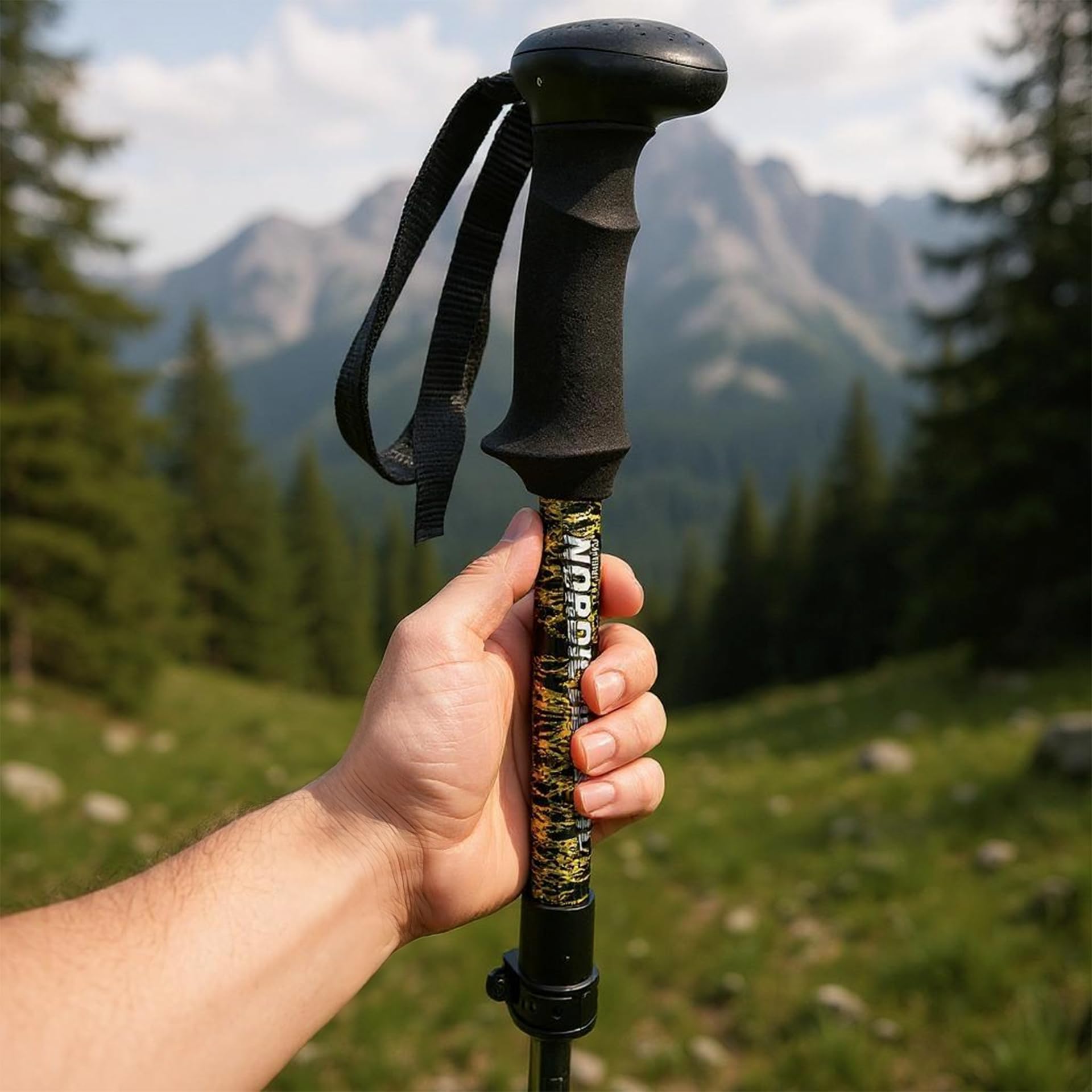 Captain Mike Bastones de trekking plegables de 3 piezas con bolsa – Bastones ajustables de marcha nórdica – Compacto, ligero y estable – Para senderismo, paseos y viajes