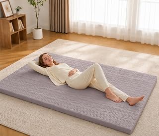 Mollydot Japanese Floor Mattress Twin Size 39"x 75", Futon Mattress with Cotton Washable Cover, Roll Up 2.5" Thick Tatami Mat, Portable & Foldable Floor Bed Mattress for Guest Room Dormitory (Grey)