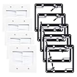 Brush Wall Plate with Mounting Bracket, 2 Gang Pass Through Wire Hider for Cable Management, Ethernet Cables, HDMI Cables and Home Theater Systems