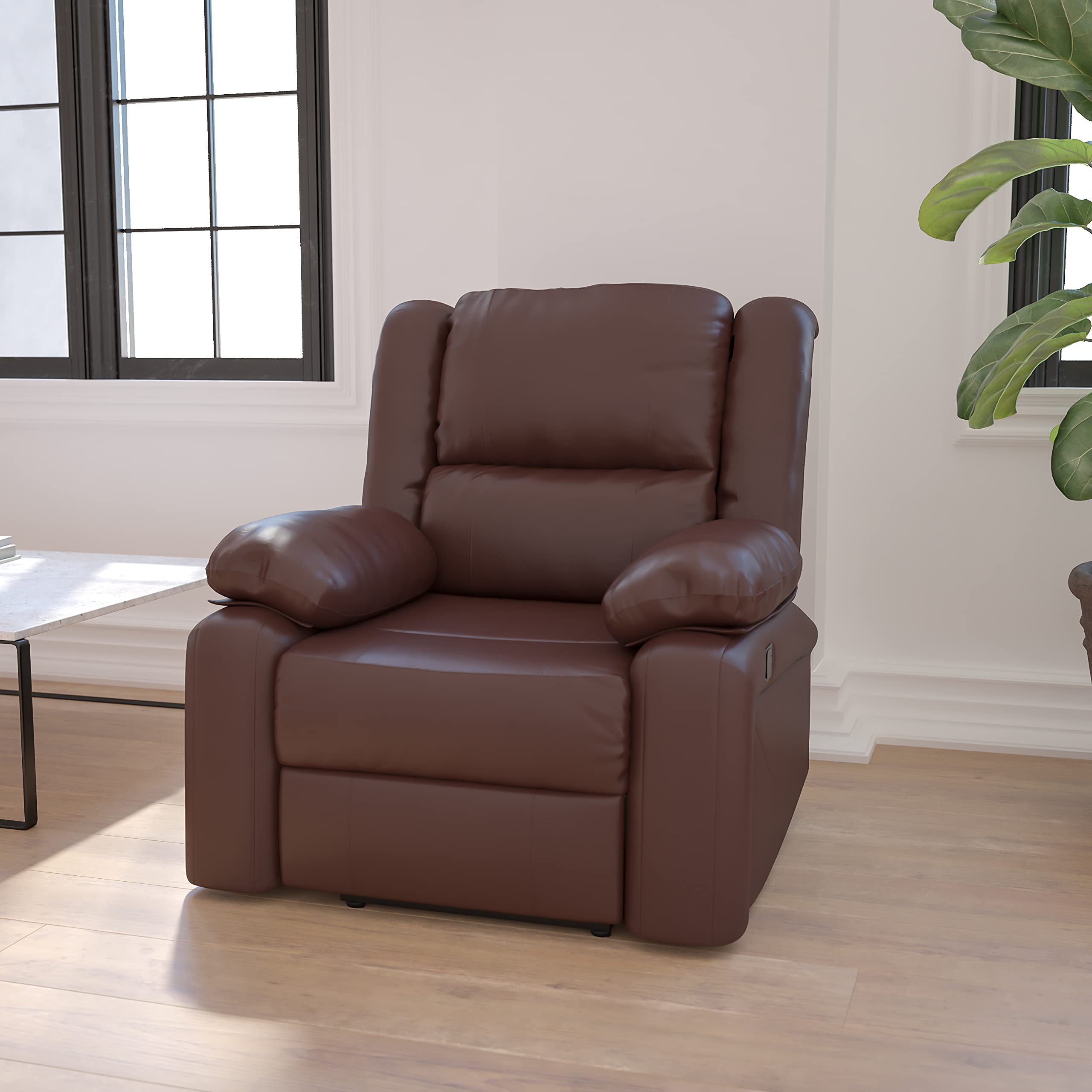Amazon.com: Flash Furniture Harmony Series Brown LeatherSoft