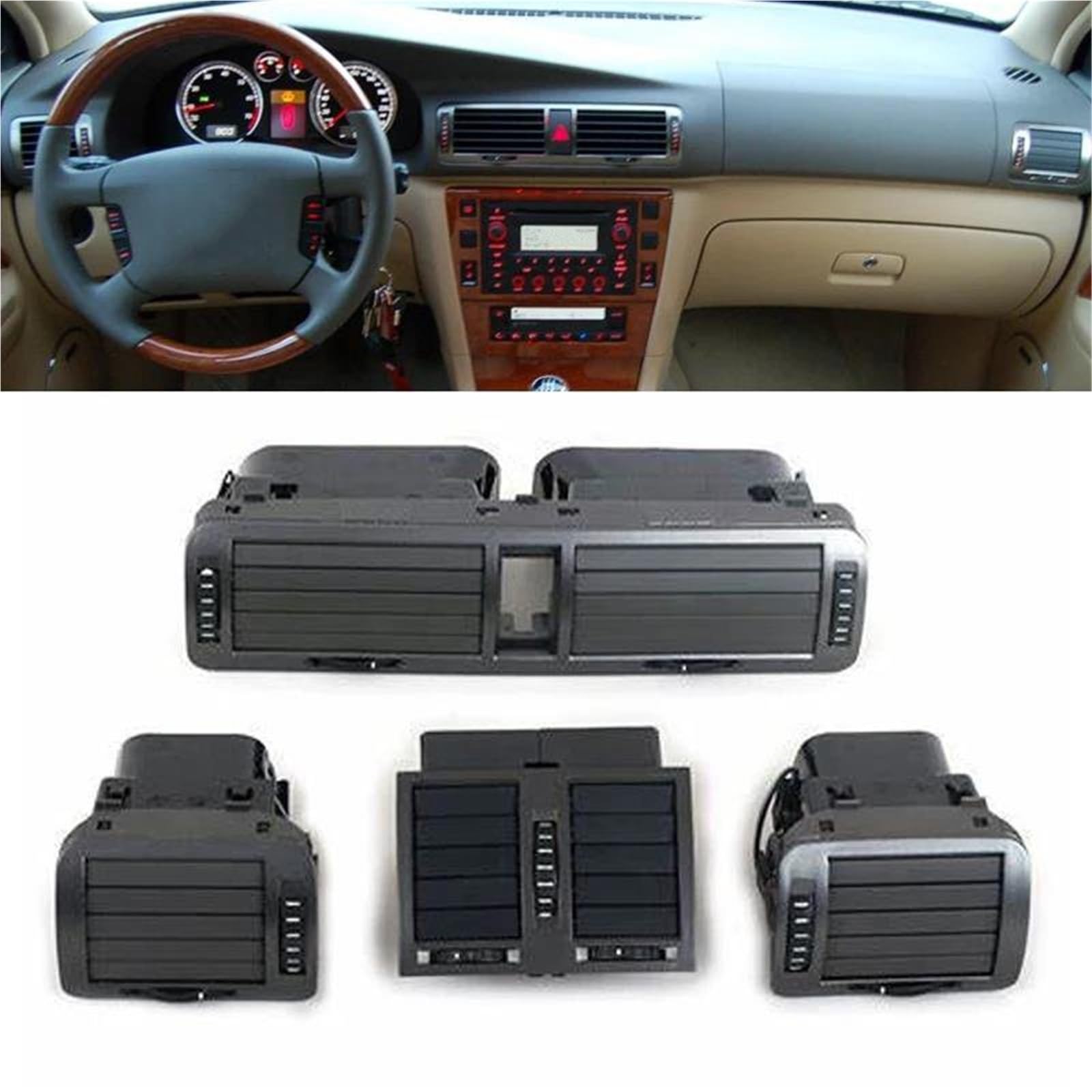 Wylot powietrza do VW Passat B5 B6 2006-2009 3BD 820 951 819 701 3BD819702 przednia deska rozdzielcza klimatyzacji centralnej (1 gra)