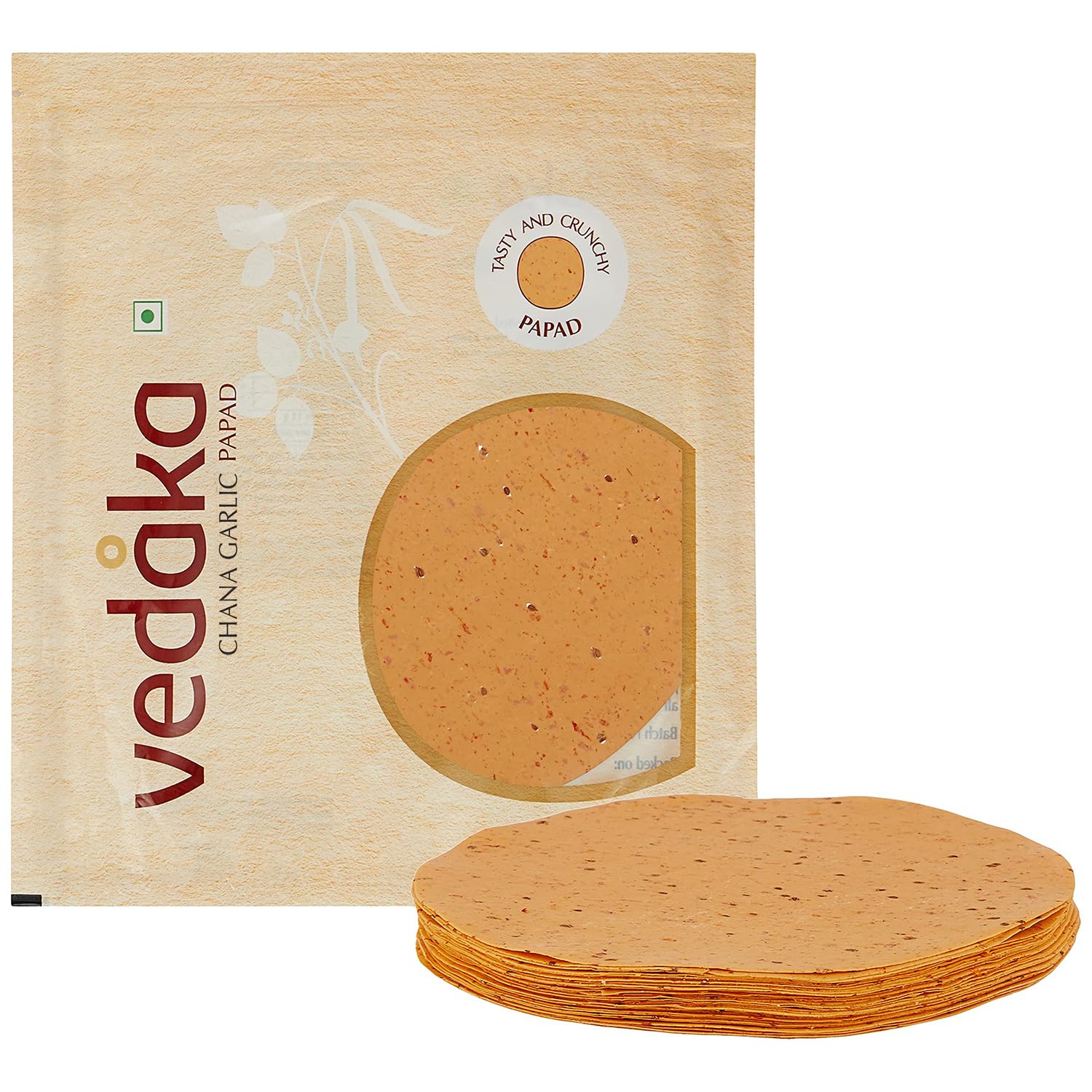 Amazon Brand - Vedaka Chana Garlic Papad, 400 g