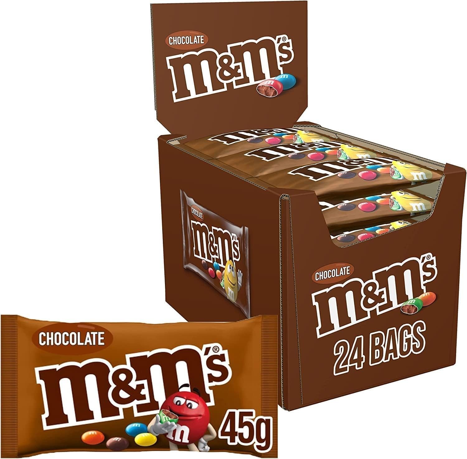 M&M Smooth And Creamy,Crunchy Milk Chocolate Candy Shells 45gm X 24 Pouches Box (Imported) (B0D5MMTT7B) Amazon Price History, Amazon Price Tracker