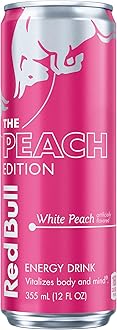 Peach Edition Energy Drink, White Peach, 12 fl. oz. can, with 114mg Caffeine, Taurine & B Vitamins