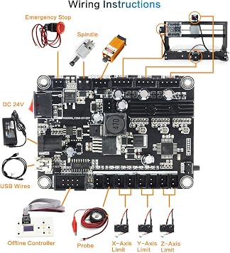 RATTMMOTOR CNC 1610 PRO 3 Axis GRBL Control DIY Mini CNC Router Machine Kit with Offline Controller and 14pcs ER11 Collets for Cutting Wood, Plastic, Acrylic, PVC, PCB