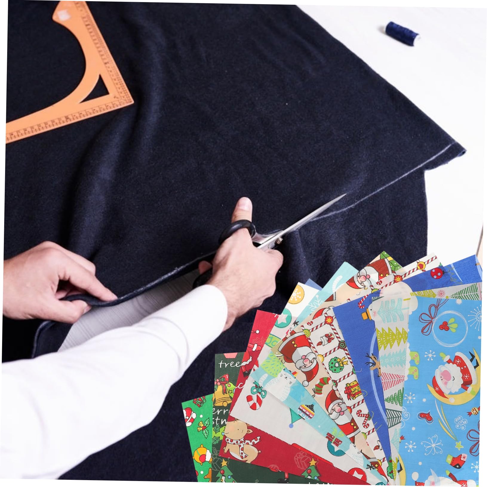 ABOOFAN 10fogli Tessuto Di Cotone Natalizio Patchwork Floreale Tessuto Di Cotone Per Fai Da Te Leggero e Resistente Per Cuscini Costumi e Borse