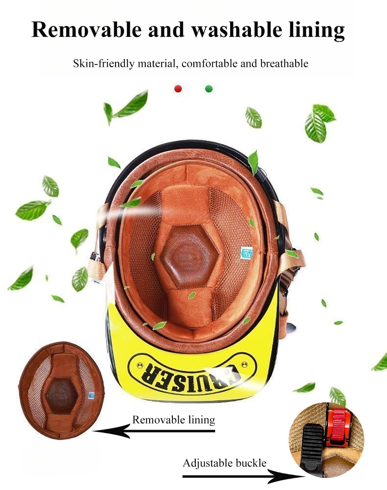 Czapka baseballowa w stylu vintage, półotwarty kask motocyklowy dla mężczyzn i kobiet, homologacja ECE 2205, retro otwarty kask motocyklowy do cruiser, choppera i skutera. 6,XXL (63-64 cm)
