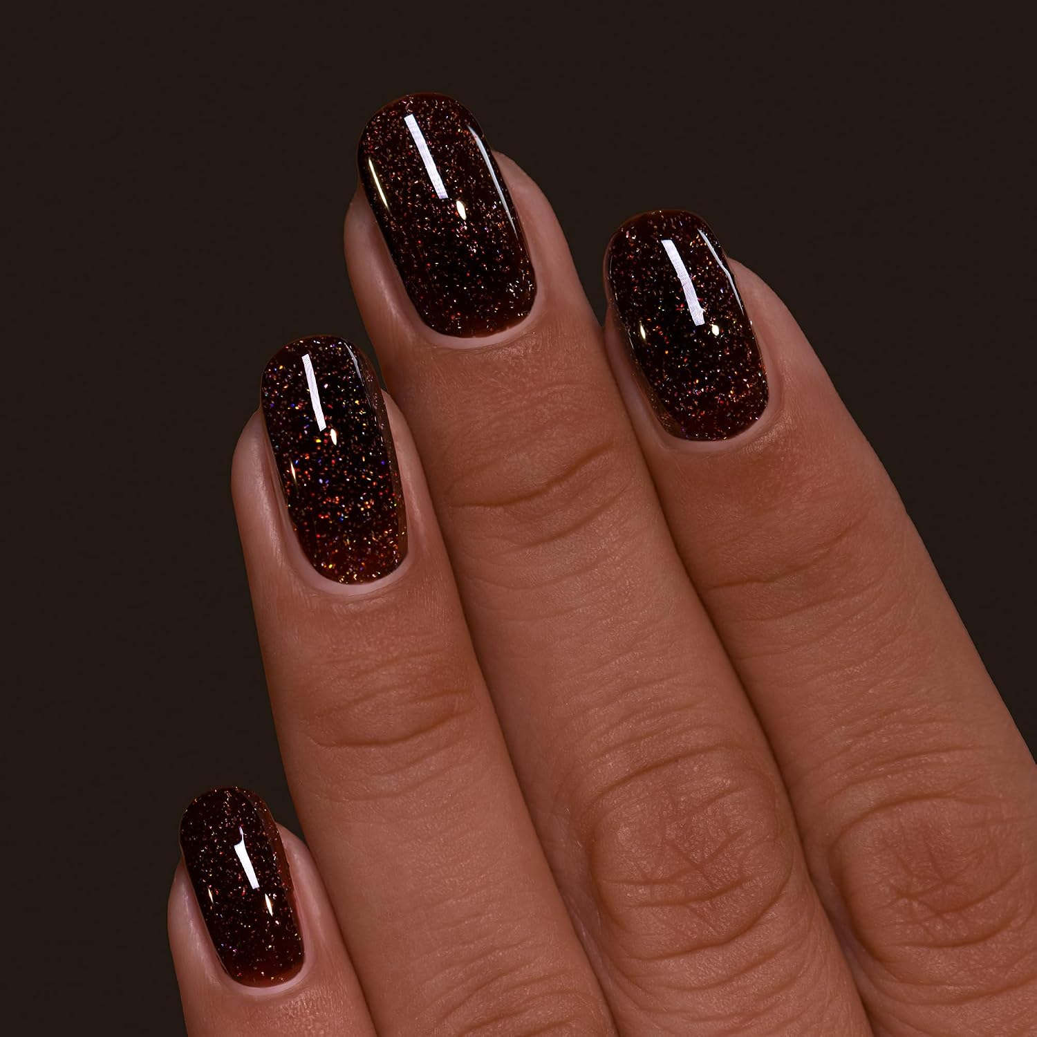 ILNP Bear Hug - Cozy Cocoa Brown Holographic Jelly Nail Polish