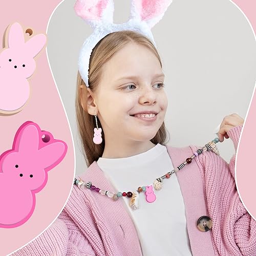Miniatura 4 de ANTING 21 piezas de conejito de Pascua conejos decoración dulces, dulces kawaii, lindos dijes de conejito de Pascua, adornos de regalo de Pascua,