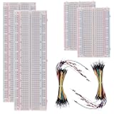 3 Values 130 Pcs Solderless Breadboard 4 Pcs 830 Tie Points & 400 Tie Points & 126 Pcs Flexible Breadboard Jumper Wires