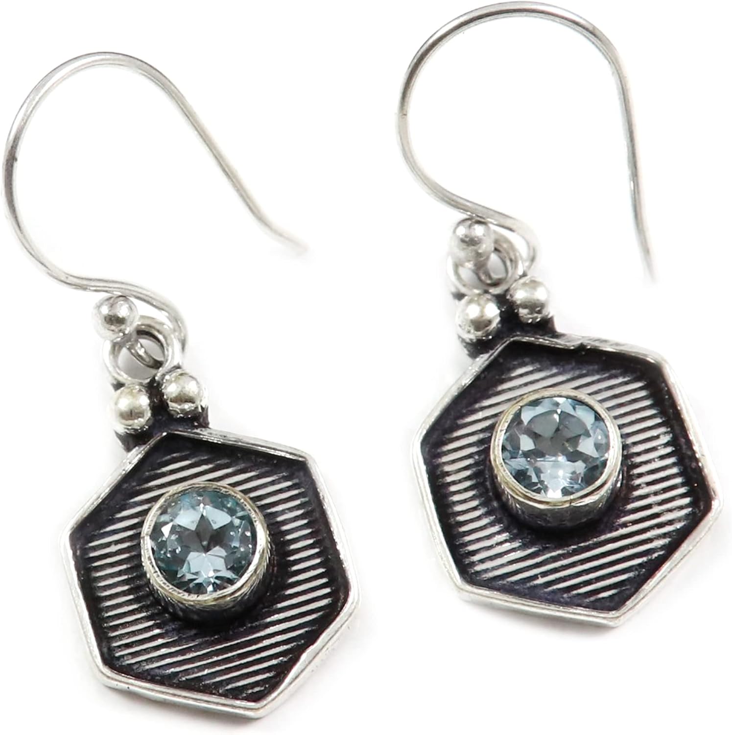 Garnet Faceted Citrine Faceted Blue Topaz Faceted Gemstone 925 Sterling Silver Drop/Dangle Earring Handmade Jewelry Goyal Exports SEG166