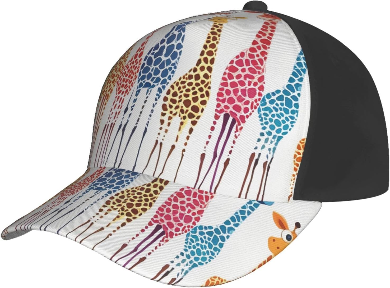 Cute Wild Cartoon Giraffes Printed Baseball Cap Adjustable Trucker Hat Dad Hats Unisex Outdoor Sports Sun Cap