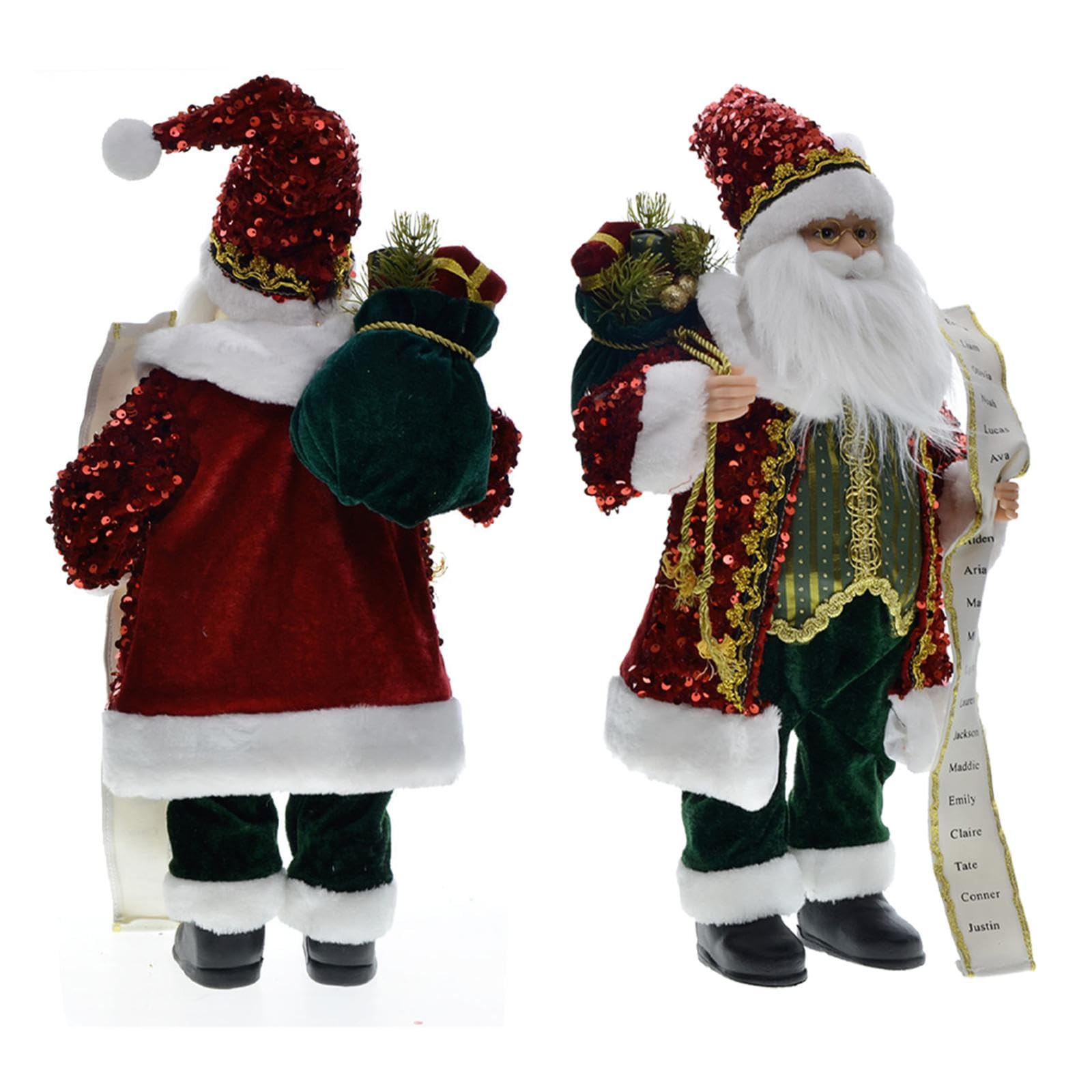 predolo Muñeco navideño de Papá Noel, decoración navideña con Lentejuelas de 45cm de Altura para Ambiente Festivo, 2023, Rojo
