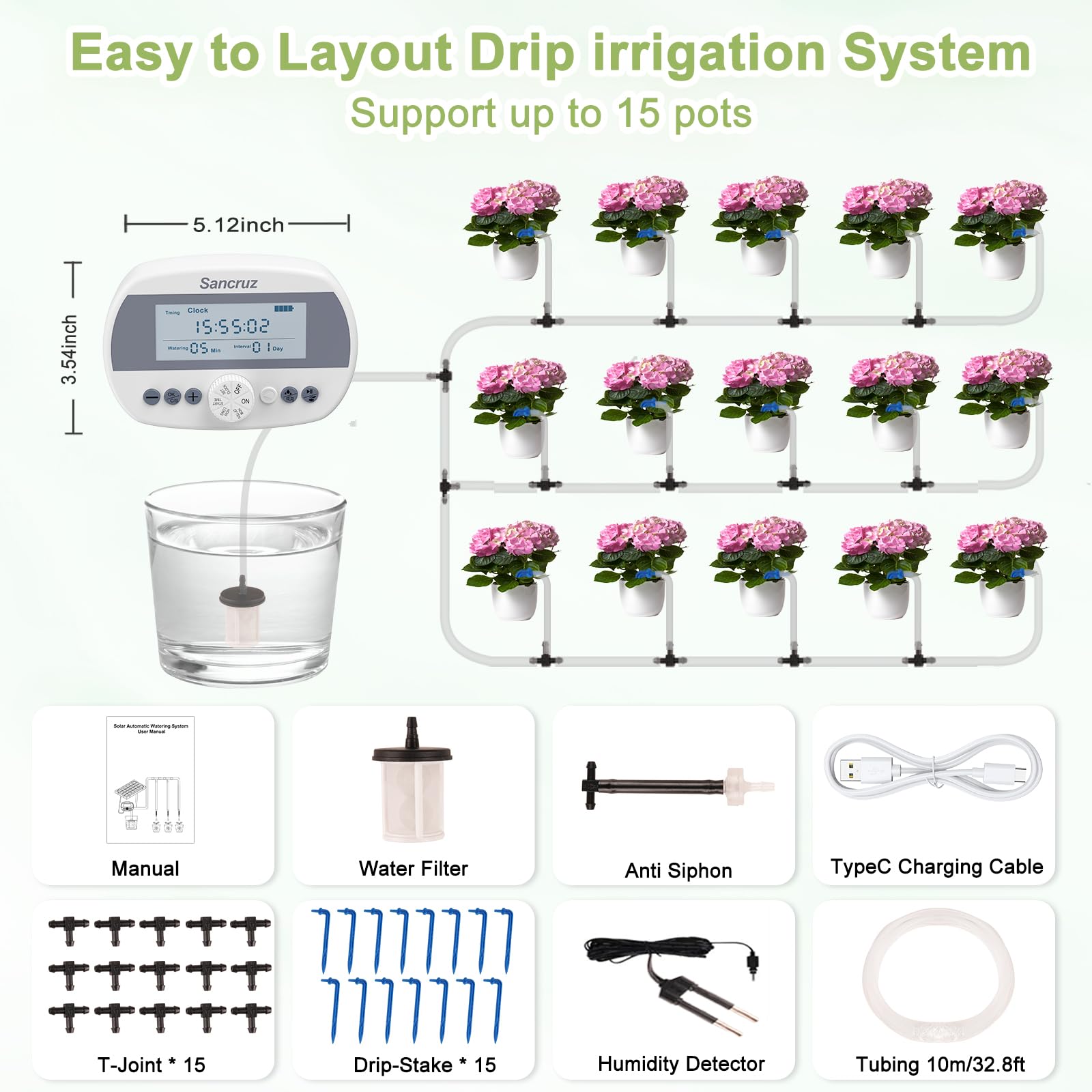 Snapklik.com : Automatic Drip Irrigation System Kit, 15 Potted Plants ...
