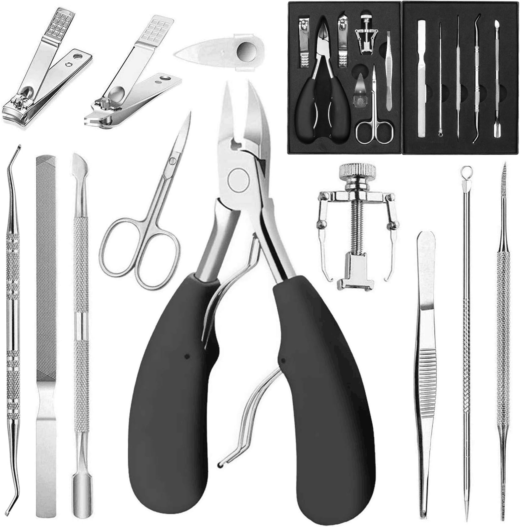 12PACK Ingrown Toenail Tool Ingrown Toenail Tool Kit Toenail Clippers Pedicure Tools Ingrown Toenail Nail Clipper Set Pedicure Kit Ingrown Toenail Pedicure Tool By JTIEO