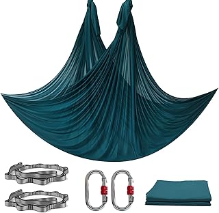 PRIOR FITNESS Yoga Hammock 5.5 Yards Aerial Silks Aerial Yoga Swing Aerial Yoga Hammock Set Include Carabiner Daisy Chain for Improved Yoga Inversions Flexibility Core Strength