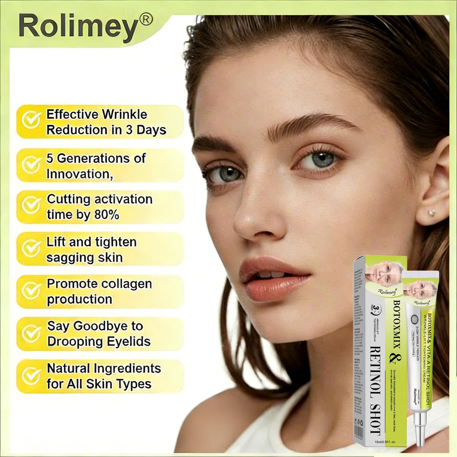 Rolimey Retinal Wrinkle-Lift Tightening Cream for Face and Body