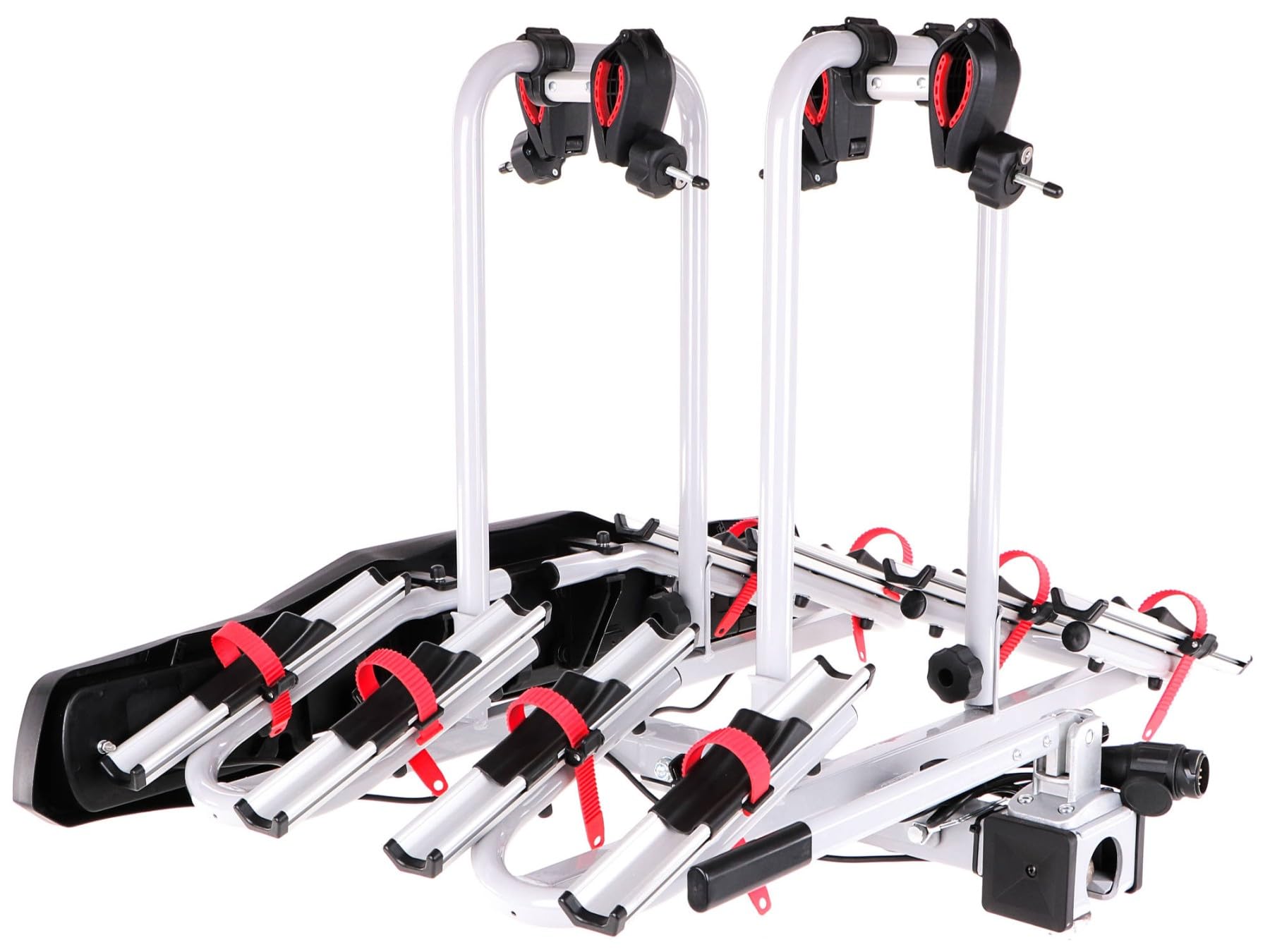 SIXTOL Bike 4 | Portabicicletas para Enganche de Remolque | para 4 Bicicletas | Plegable con Cerradura, 13 Polos | Capacidad de Carga de 60 kg