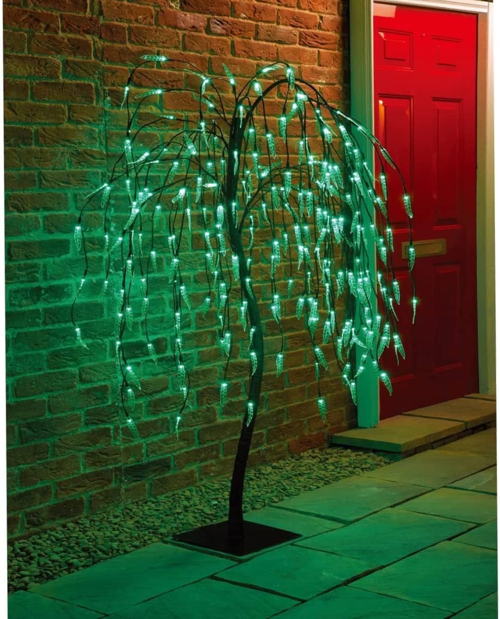Homme Concept 5ft Solar Powered LED Weeping WIllow Tree with Metal