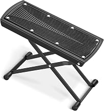 CAHAYA Repose Pieds Pliable pour Guitariste - Support Réglable en Fer 6 Niveaux, Surface Antidérapante, Capacité 70kg, Léger et Portable, Accessoire Guitare