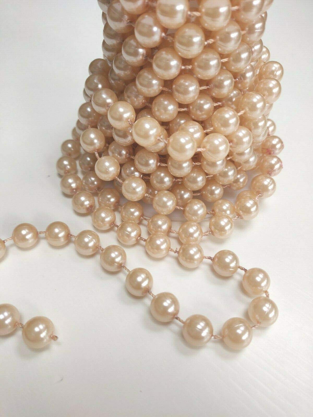EliteKoopers 10mm Pearl Beads On String for Sewing, Cake Trim, Wedding Bridal Craft Trimming etc.