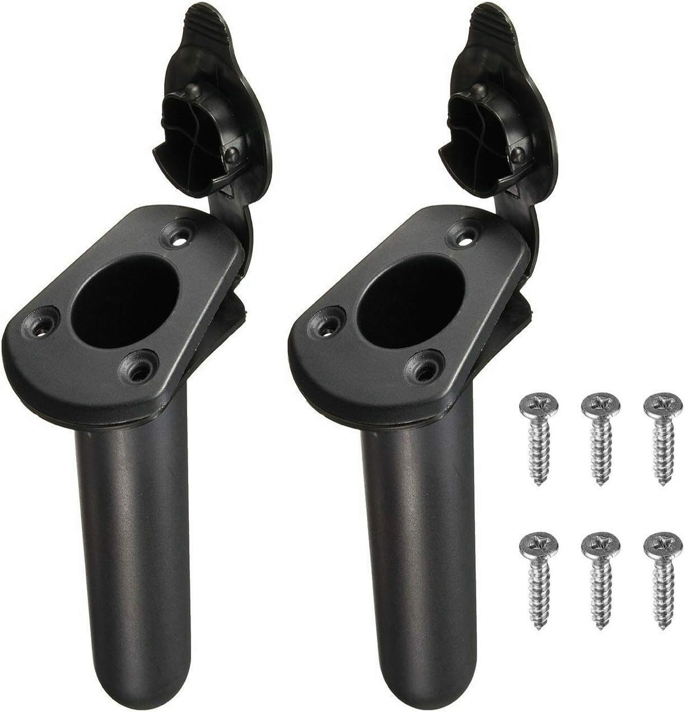 Hanperal 2 Pcs Plastic Flush Mount Fishing Boat Rod Holders and Cap Cover Kayak