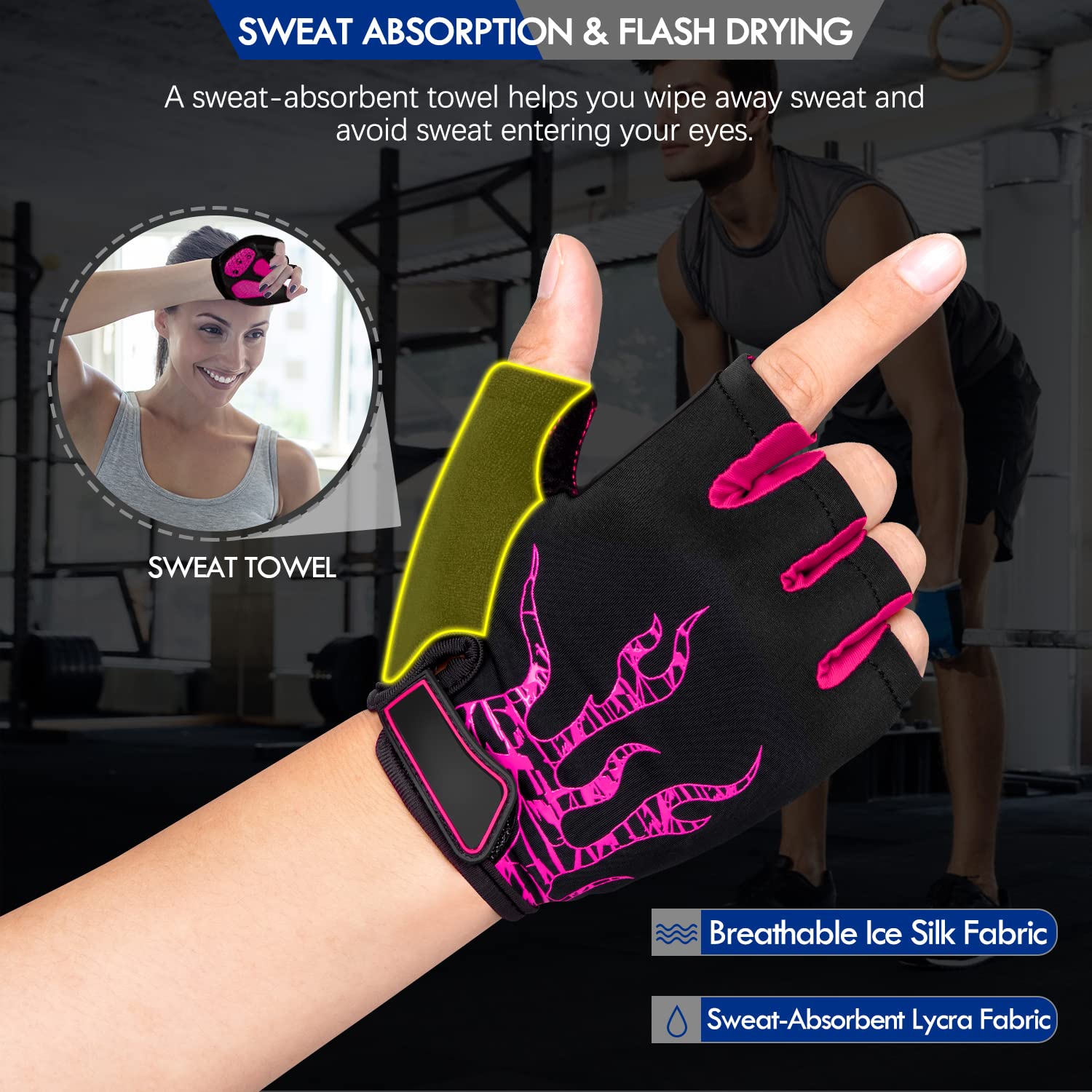 WESTWOOD FOX Guanti Da Ciclismo Mezze Dita Guanti Da Moto Antiscivolo Guanti Da MTB In Gel Traspirante Antiurto Per Uomo Donna Guanti Sportivi Campeggio All'aperto - Foto 3