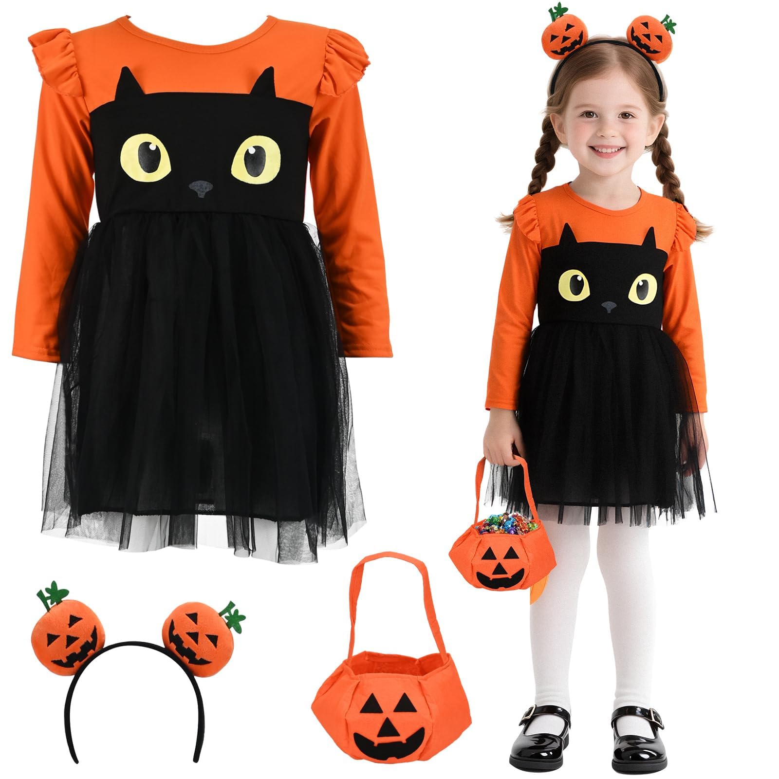 Costume De Citrouille Halloween Pour Enfant - Taille 80cm, Orange, En Polaire Et Polyester, Confortable Pour Fêtes Et Déguisements
