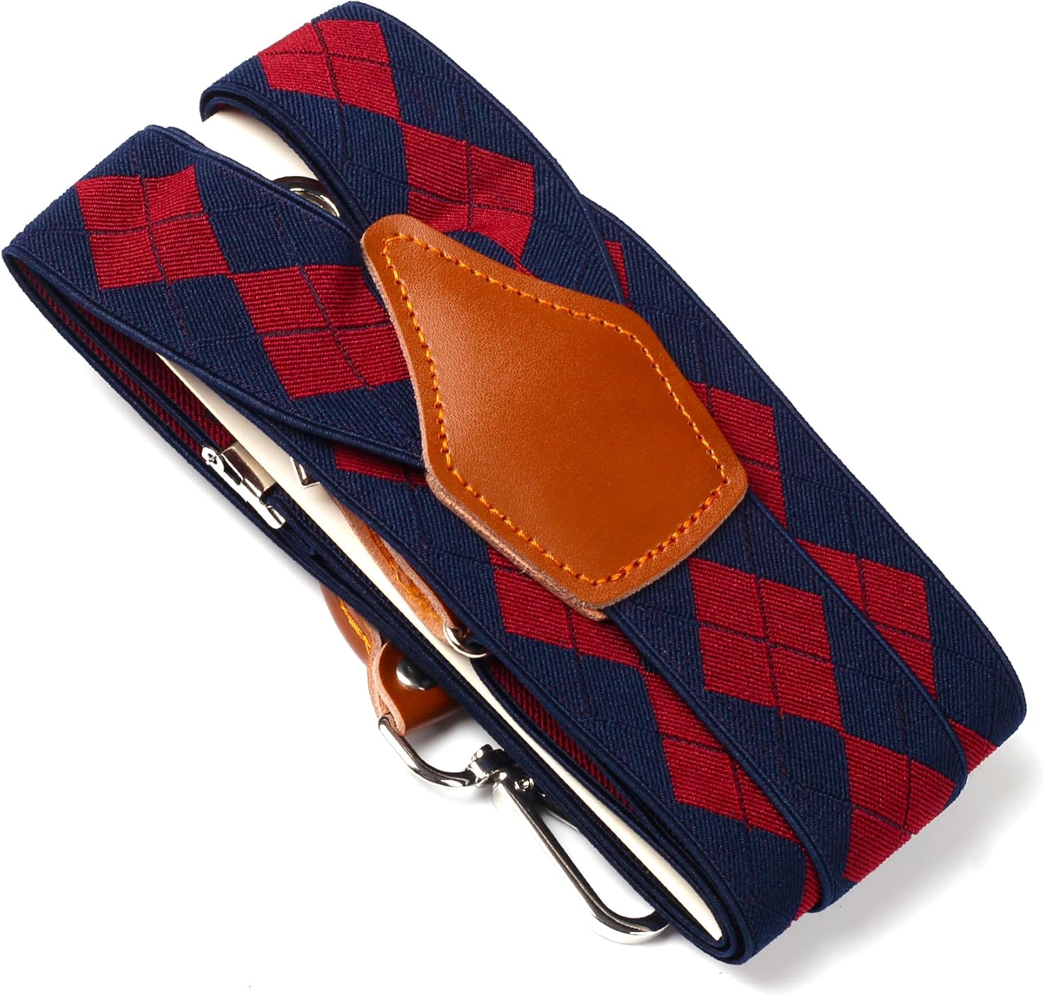 Suspenders for Men Elastic Y Back 1.4 Inches Adjustable 4 to 3 Hooks for Wedding Dress Pants - Image 5