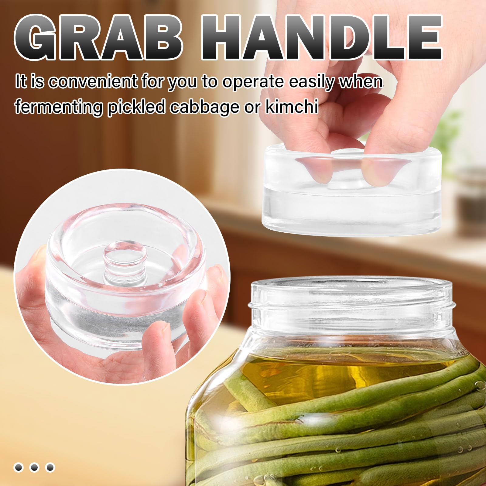 12 pesi per fermentazione, in vetro, trasparente, per fermentazione, 6,6 cm, peso fermentazione con manico, accessori per la casa e il commercio (colore trasparente 12 stile)